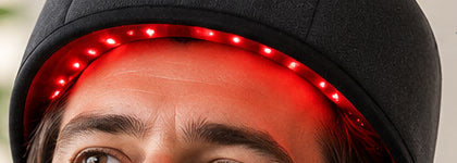 Gros plan sur les diodes à lumière rouge d'un casque Hairynov
